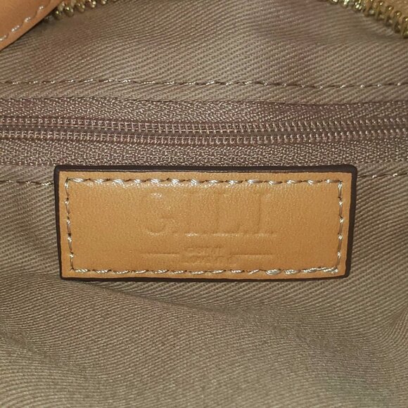 NWOT G.I.L.I. Women's Honey Brown Leather Flat Double Zip Crossbody 1438 - Picture 8 of 11